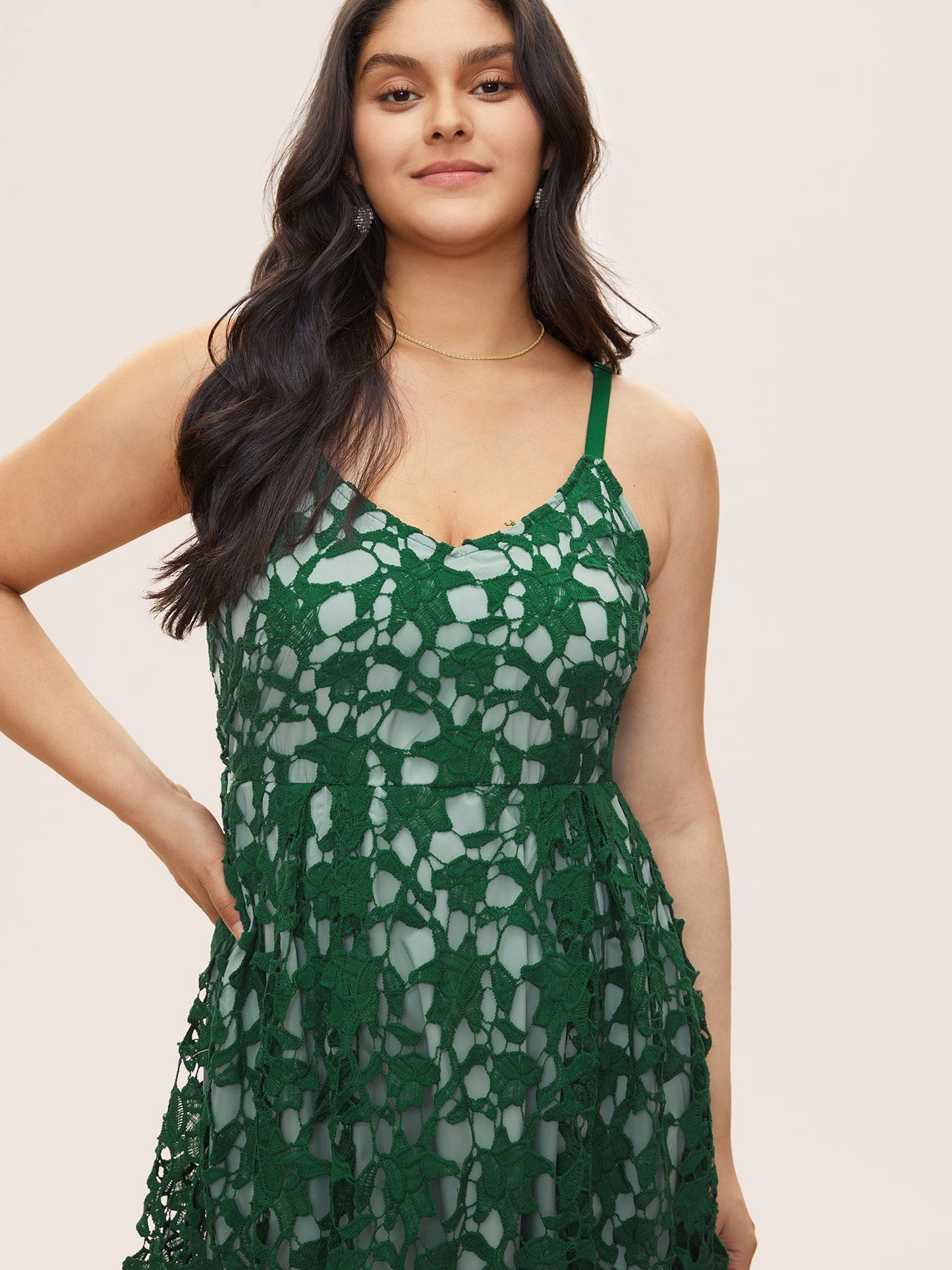 Geometric Patchwork Cut Out Adjustable Straps Dress