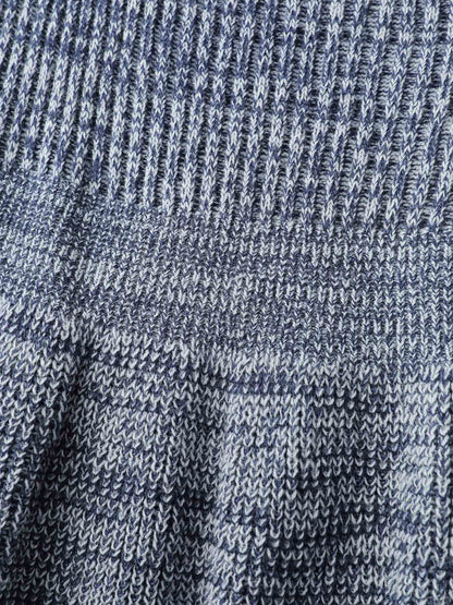 Floral Jacquard Print Mixed Yarn Knit Midi Dress