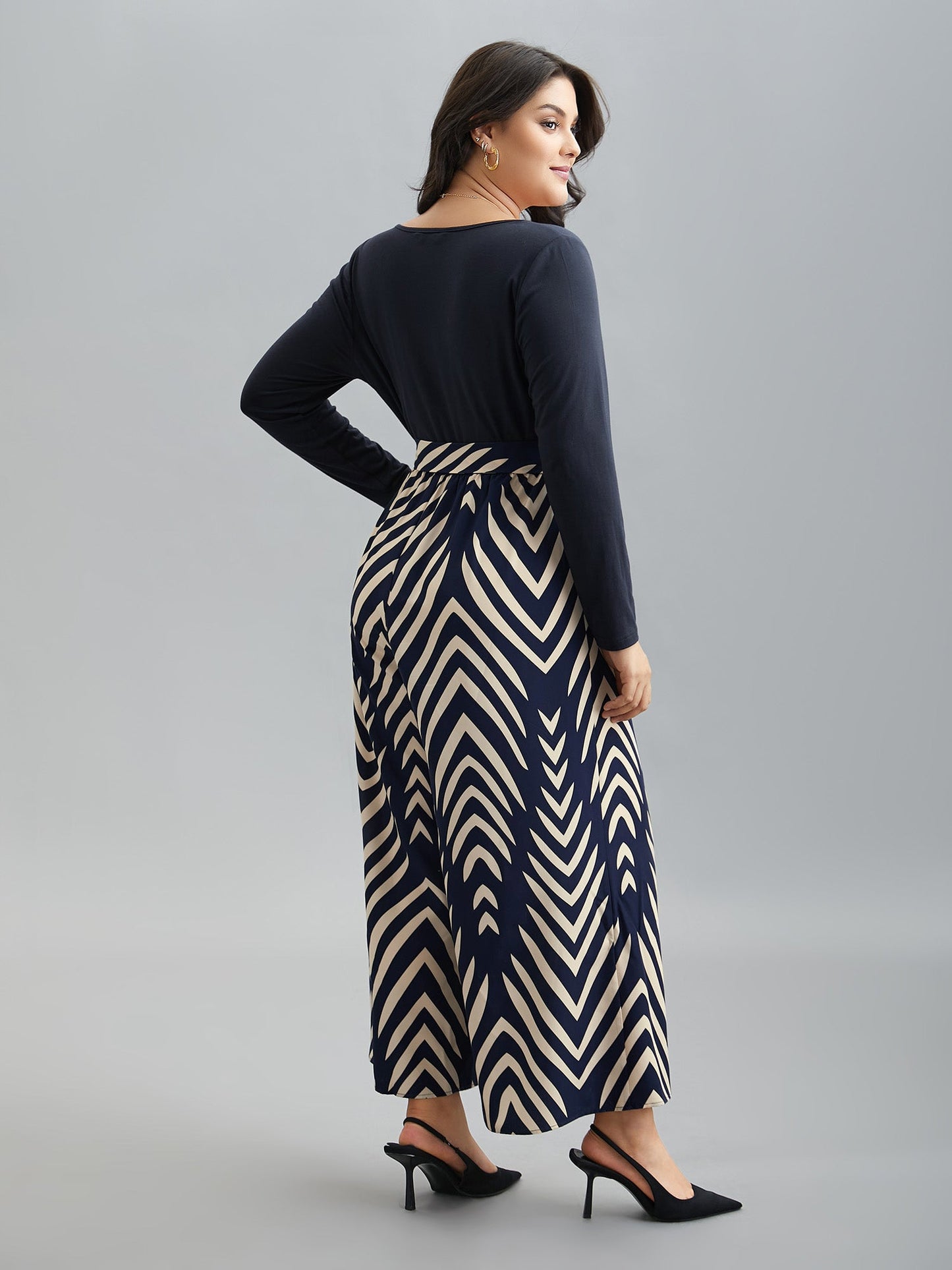 Supersoft Geometric Block Stretchy-Waist Jumpsuit