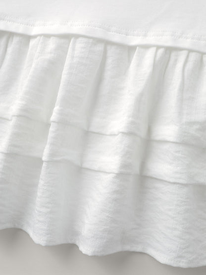 Textured Faux Two-Piece Pleated Sweatshirt