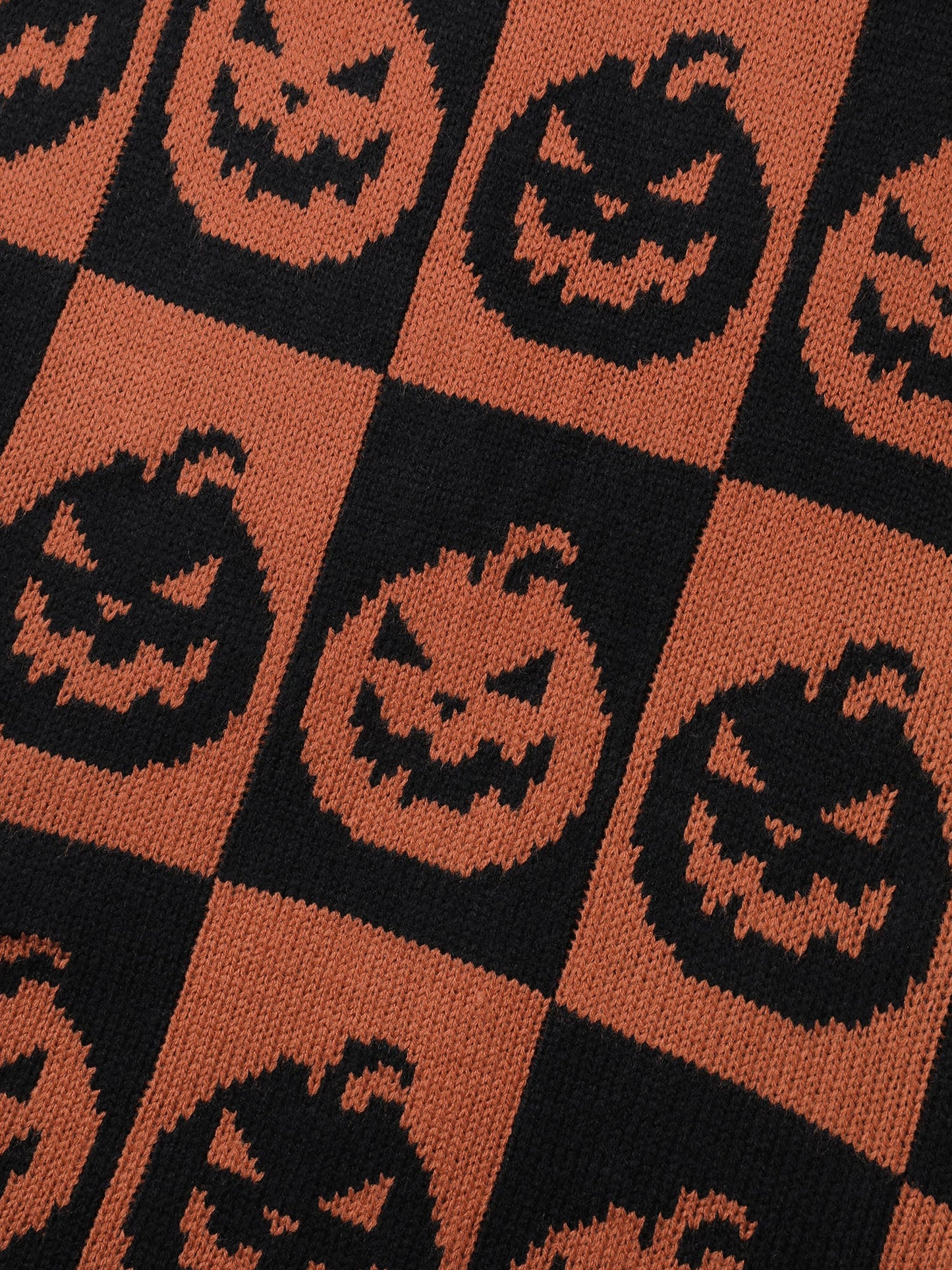 Creepy Pumpkins Jacquard Blended Yarn Pullover