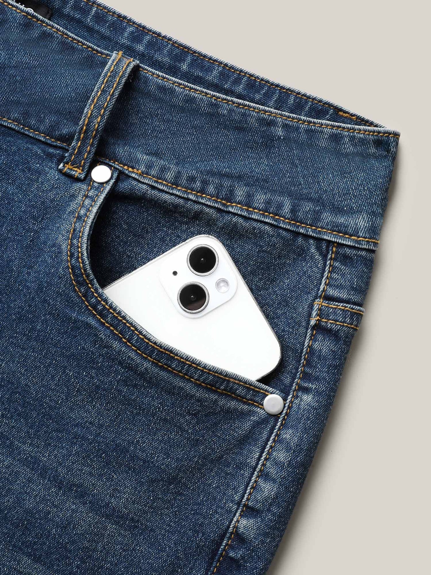 Whiskered Wash Mid-Rise Skinny-Fit Jeans