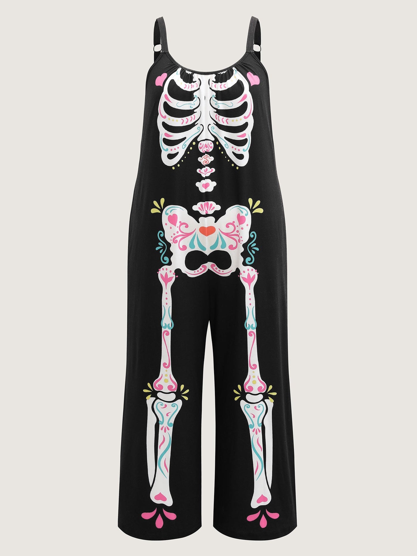 Cool Skeleton Print Stretchy Lounge Jumpsuit