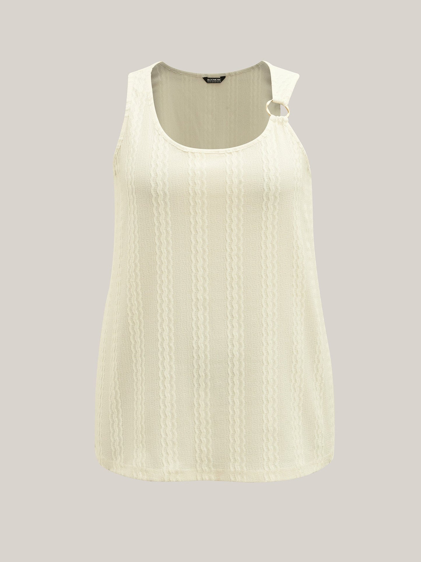 Textured Metal Ring Sheer Tank Top