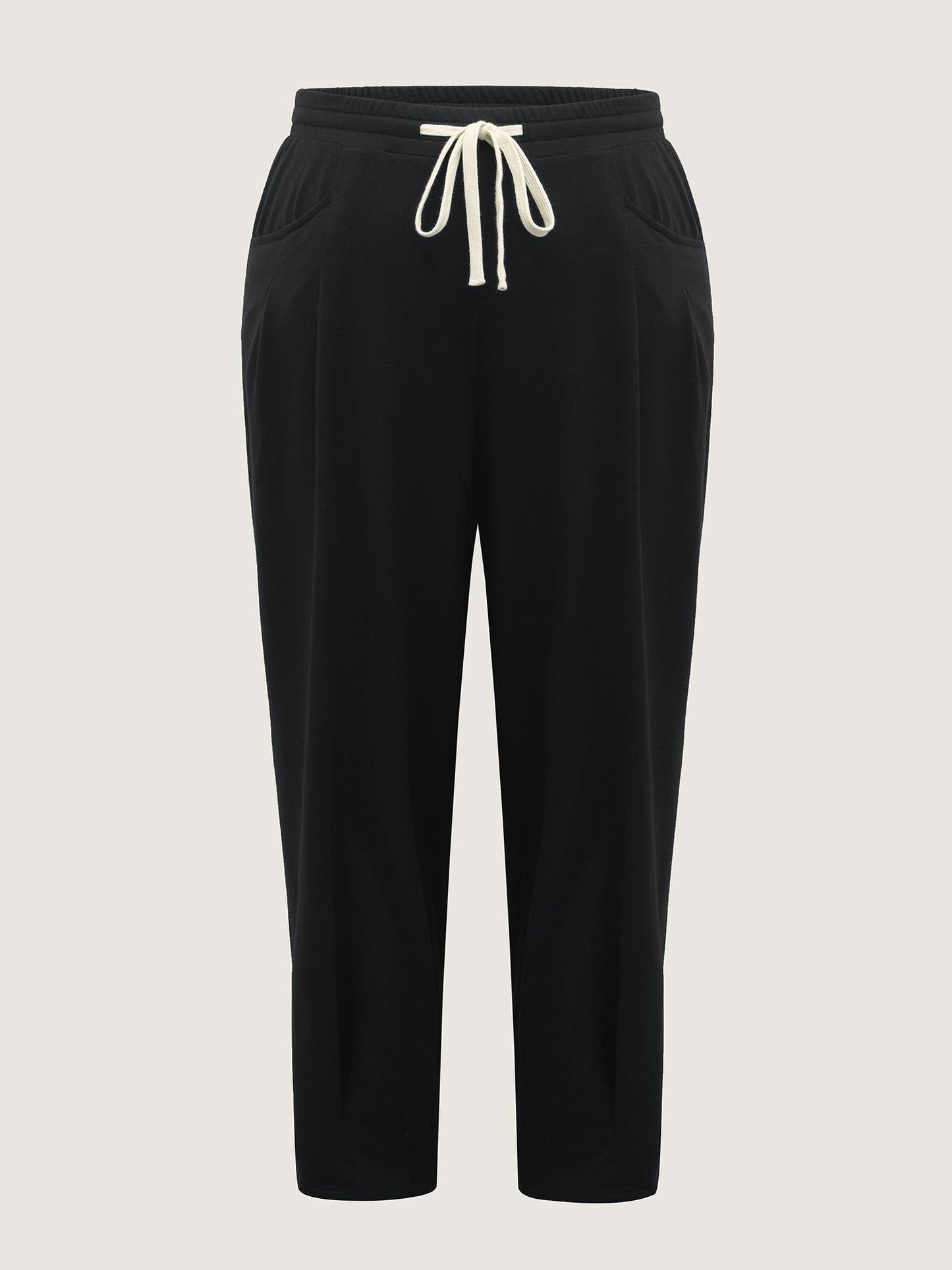 Drawstring Waist Straight-Leg Pants