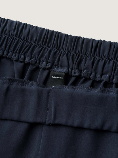 Sheer Lace Petal Hem Wide-Leg Pants