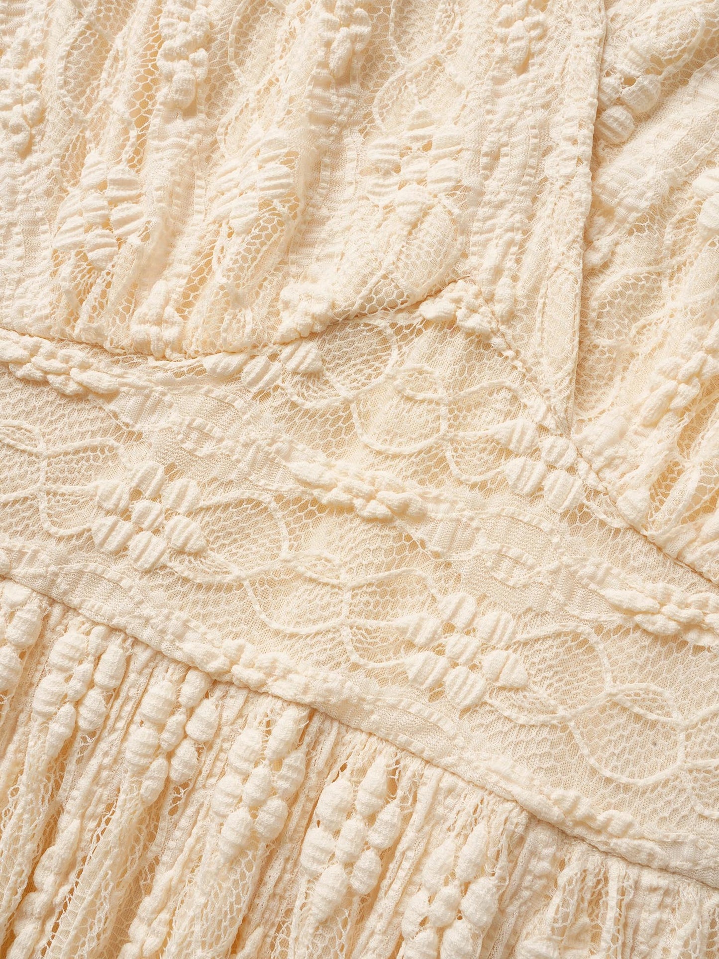 Solid Overlap Collar Lace Panel Dress