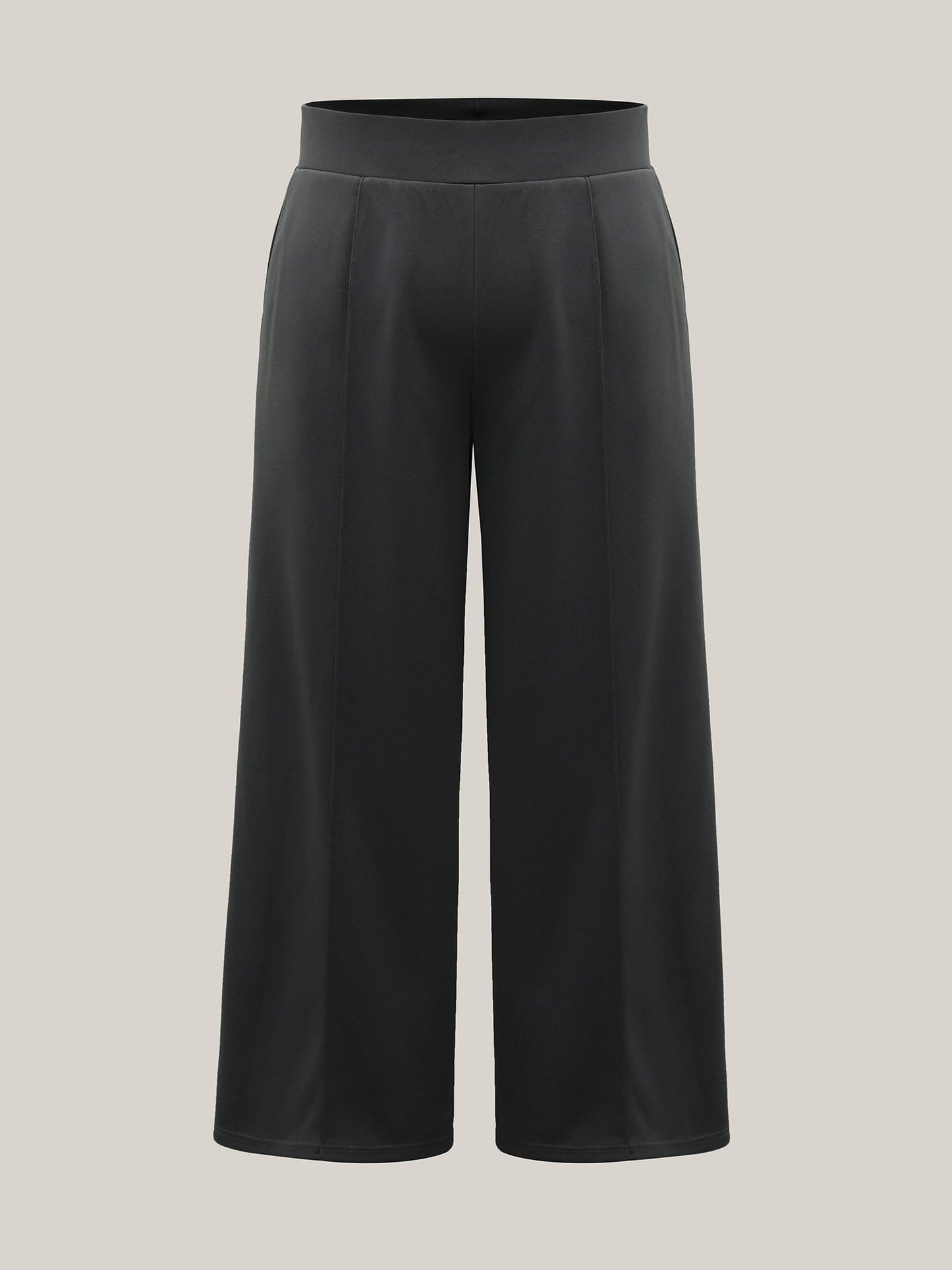 Ruched Tummy-Control Seamed Wide Leg Pants