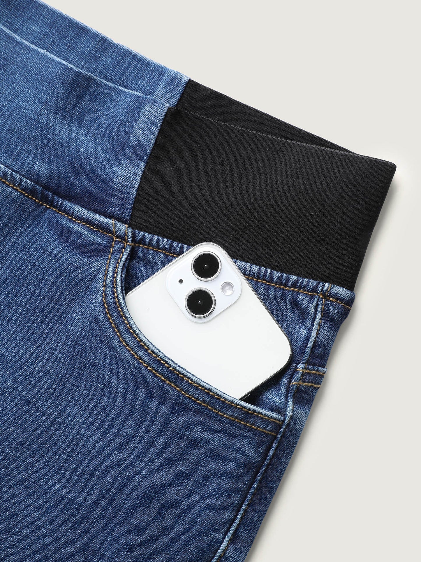Tapered Stretchy Waist Bootcut Jeans
