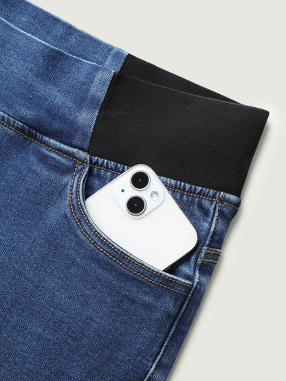 Tapered Stretchy Waist Bootcut Jeans