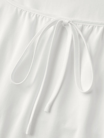 Triangular Cinched-Waist A-Line Midi Dress