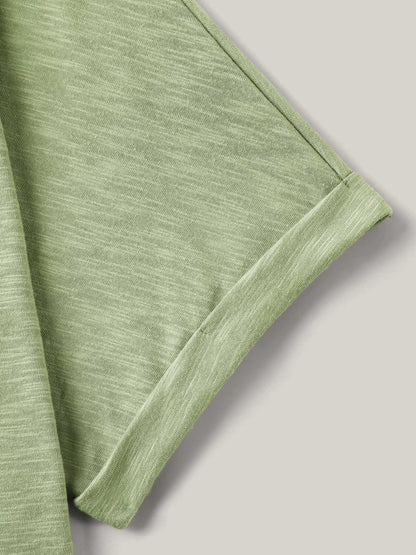Bamboo Fabric Lace Trim Flowy T-Shirt