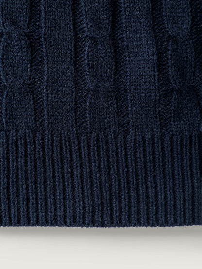 Cable Knit Embroidered Raglan Sleeve Pullover