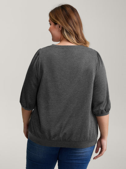 Heather Neckline Cut-Out Sweatshirt