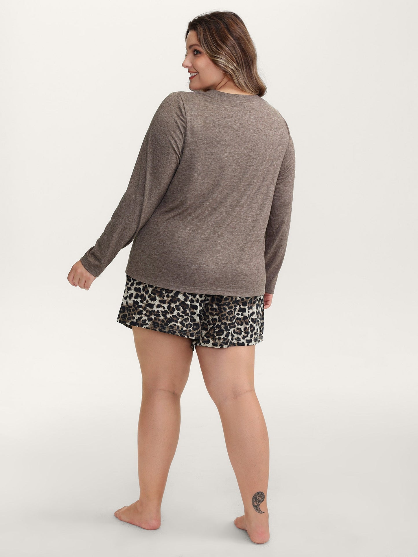Leopard Print Contrast Lounge Set