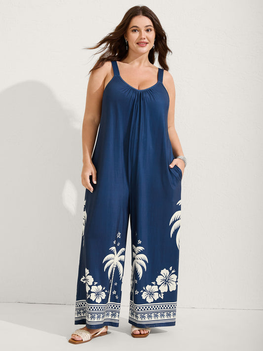 Supersoft Tropical Adjustable Solid Jumpsuit