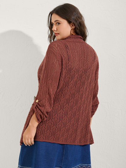 Textured Cut-Out Asymmetrical Lightweight Cardigan