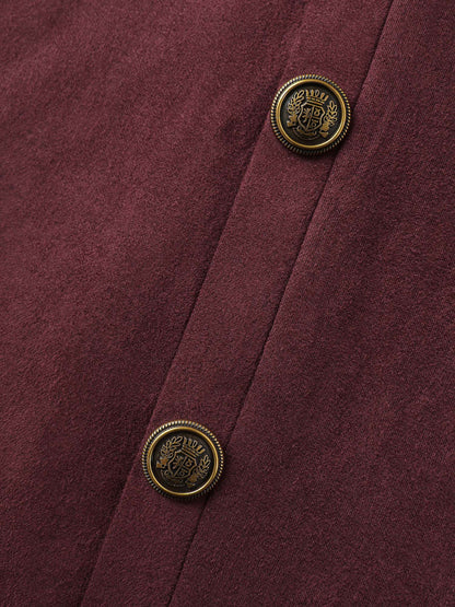 Airy Suede Bronze Button Detail Jacket