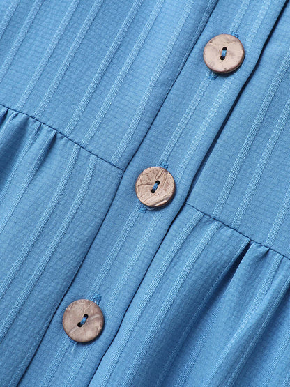 Button Detail High Waisted Solid Jumpsuit