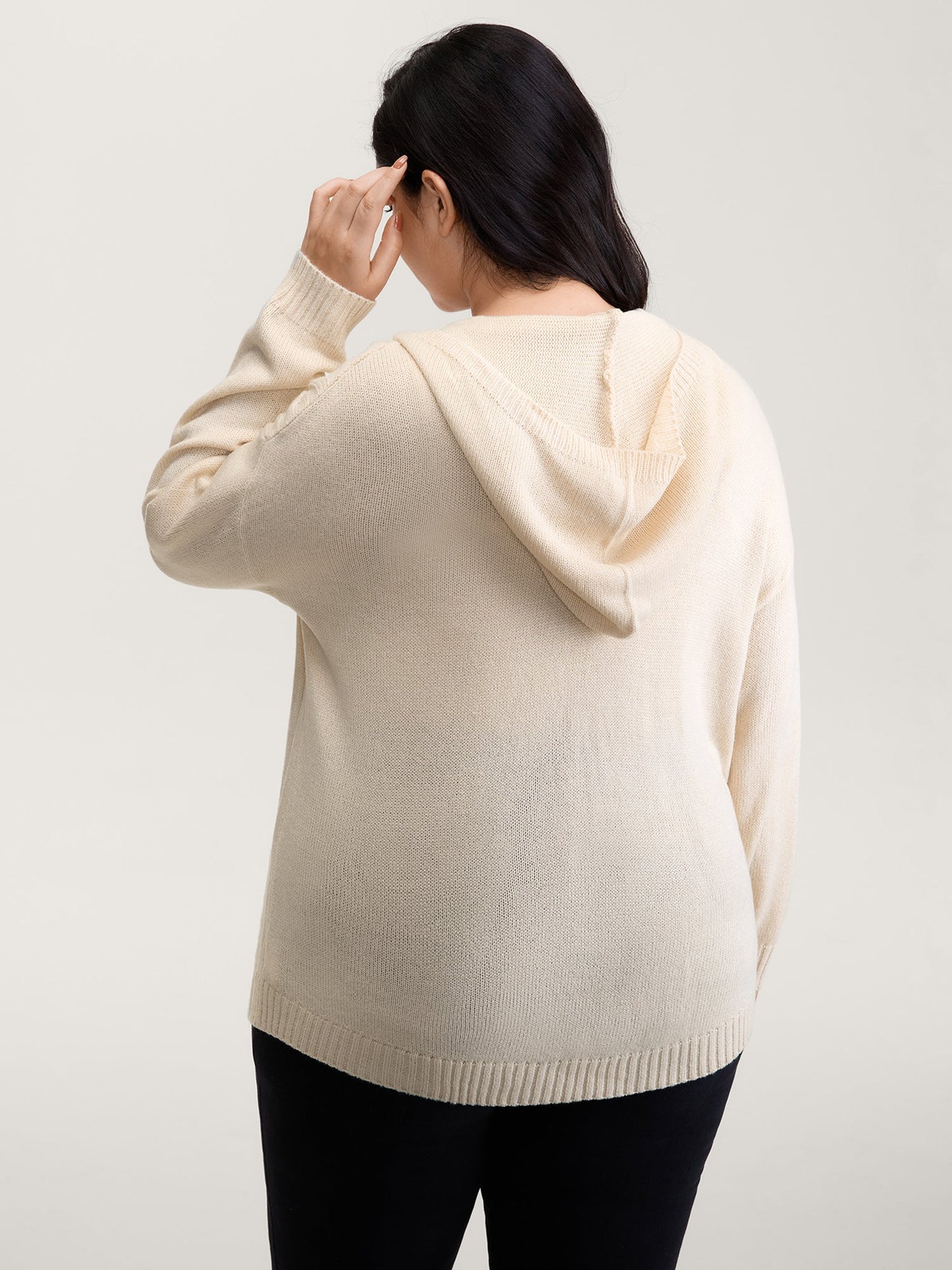 Textured Cross-Tie Hooded Pullover