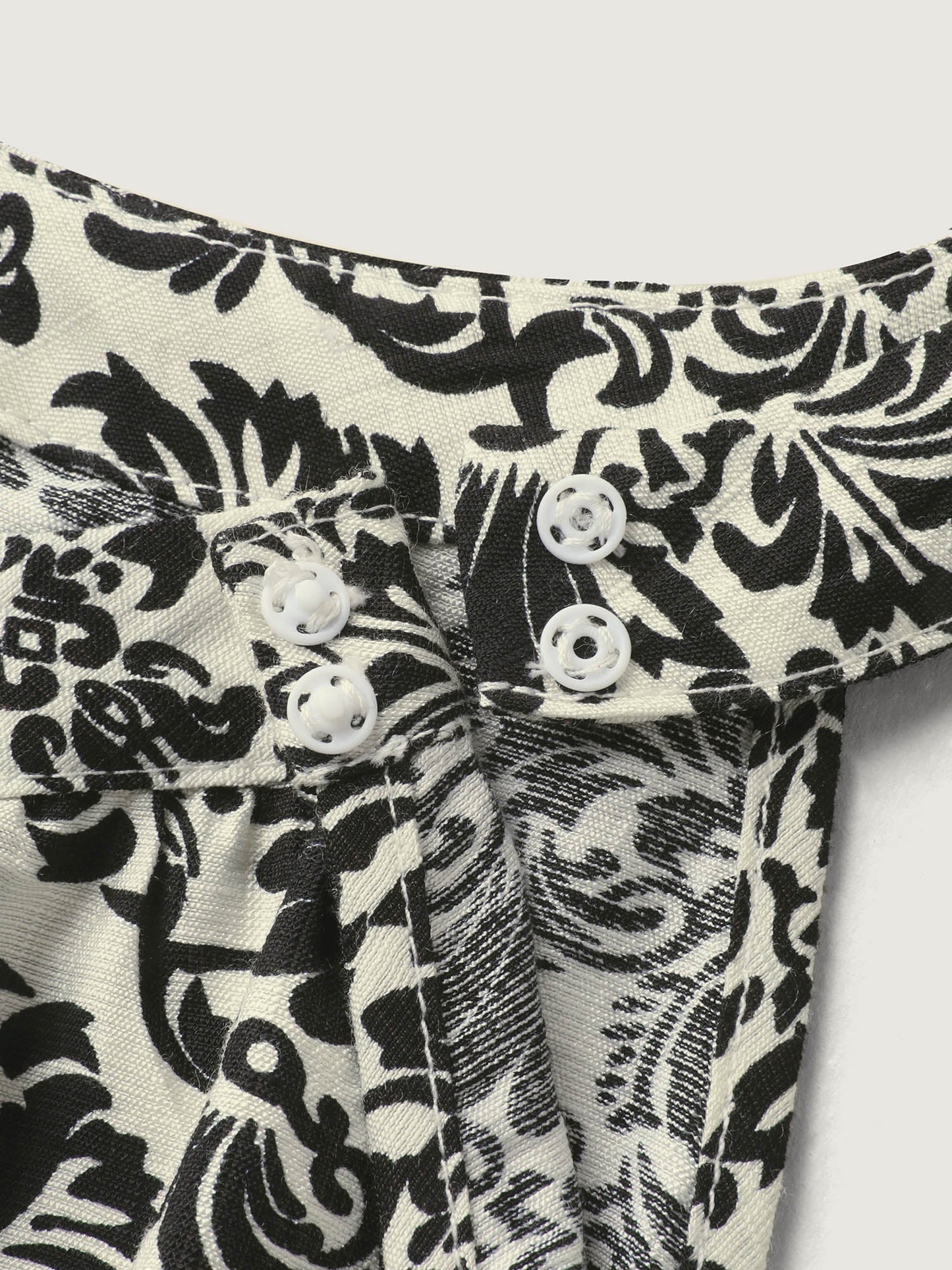 Keyhole Neck Damask Wide-Leg Jumpsuit