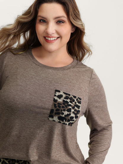 Leopard Print Contrast Lounge Set