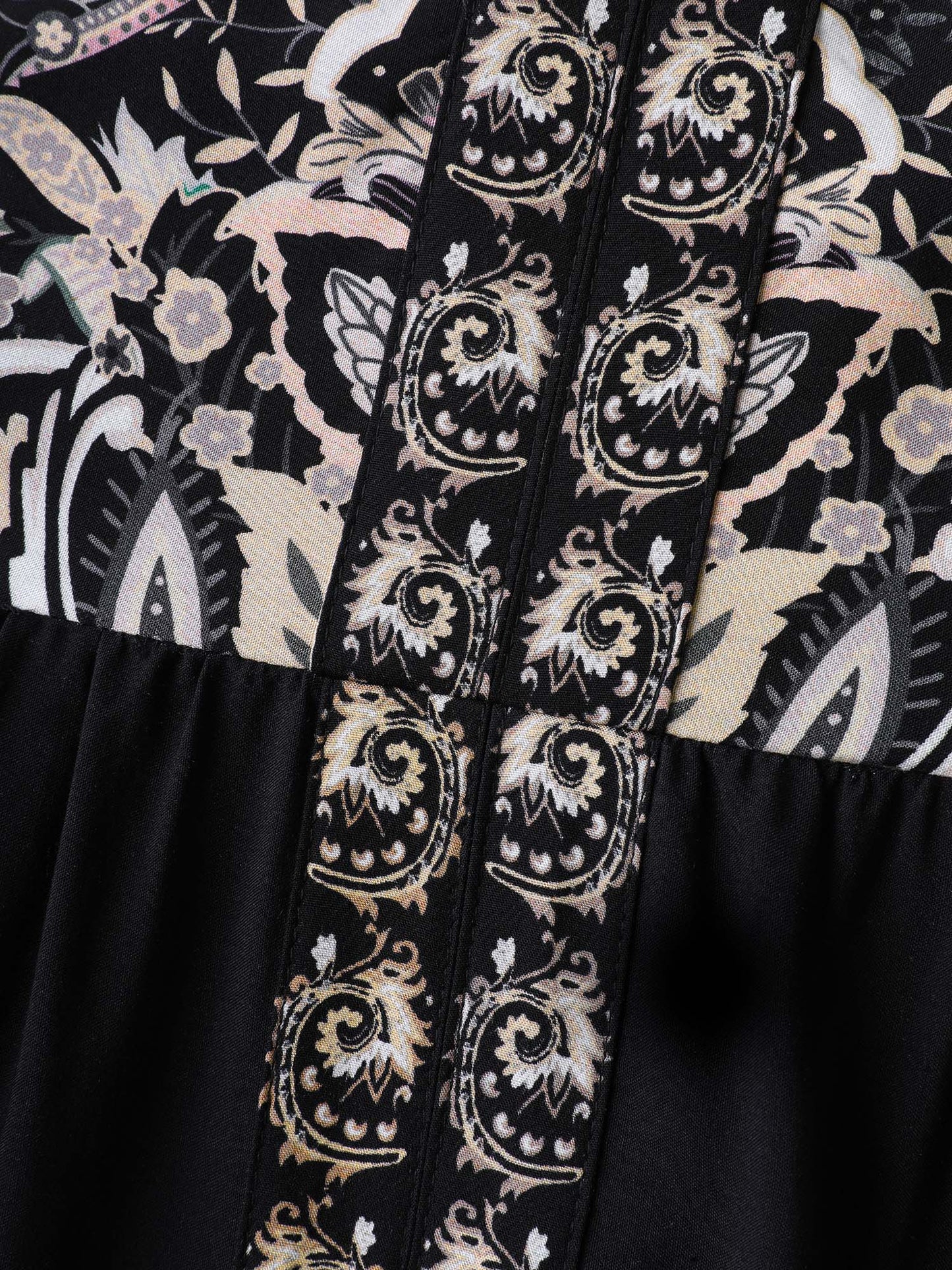 Paisley Print Rayon Contrast Midi Dress