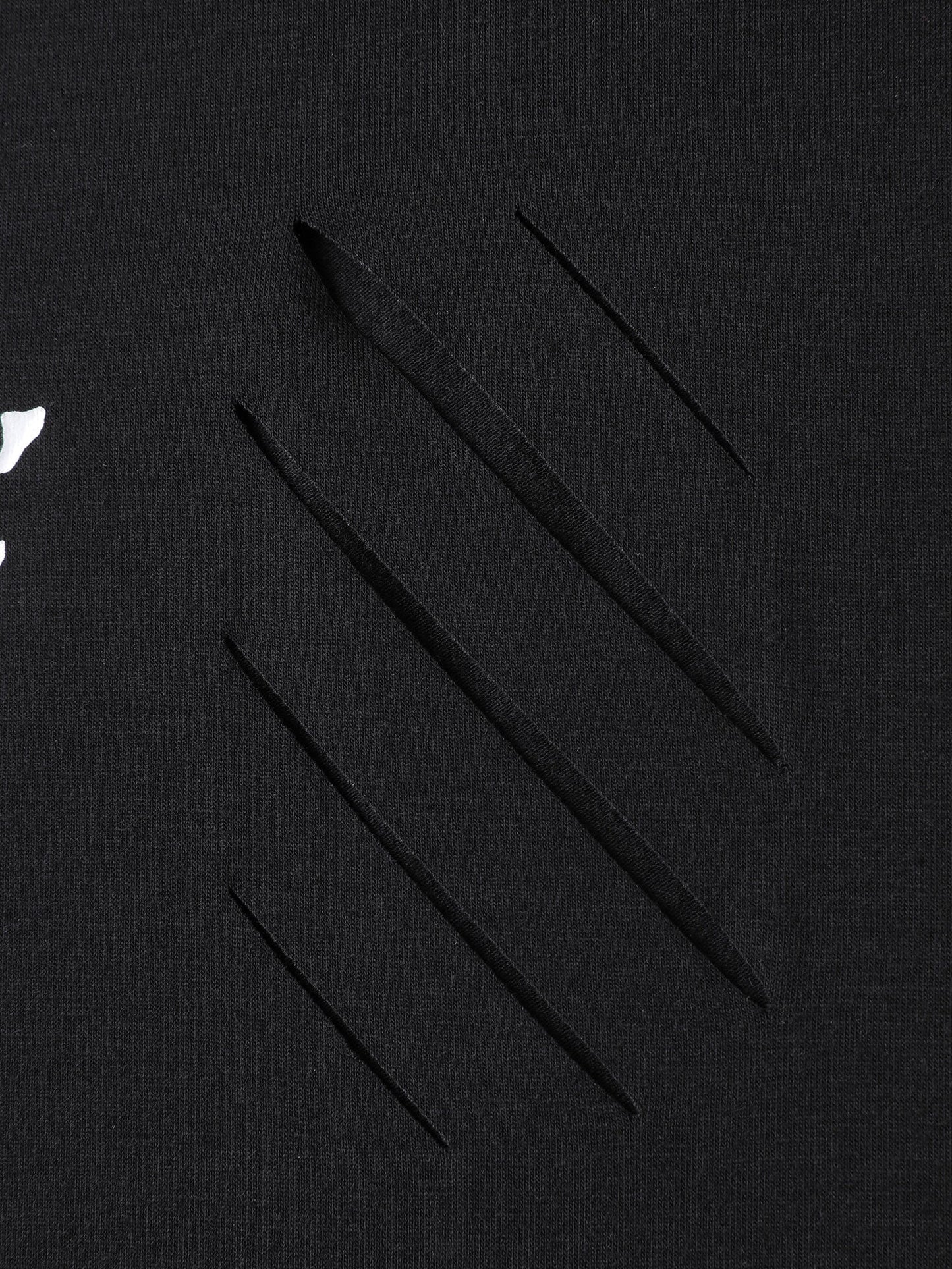 Skeleton Hands Print Cut-Out Solid T-Shirt