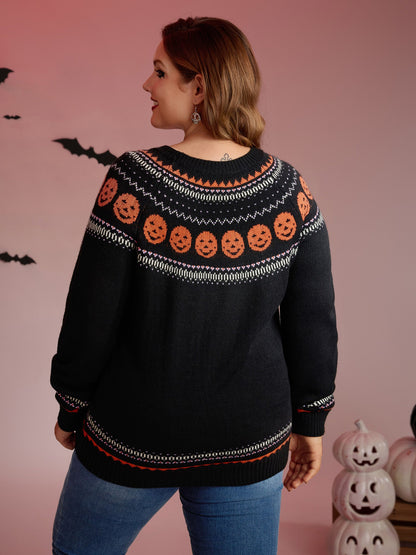 Halloween Fair Isle Yoke Pullover