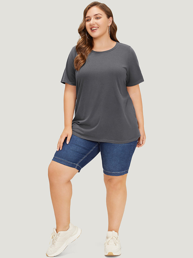 Sun & Moon Print Graphic Round Neck T-shirt