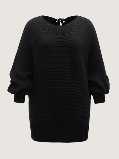 Boat Neckline Tissue Textured Pullover