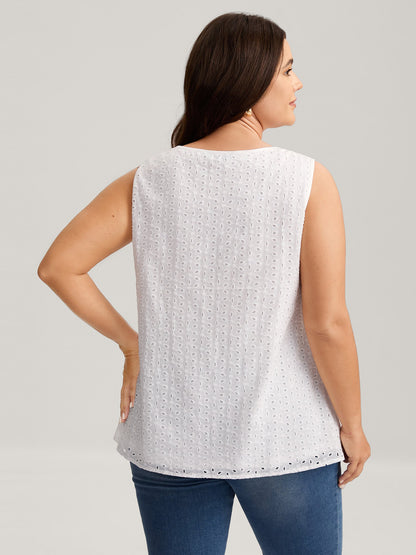 Cotton Eyelet Embroidered Tank Top
