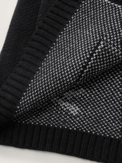 Skull Print Shawl Collar Knit Cardigan