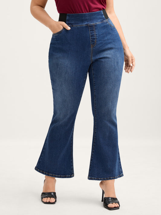 Tapered Stretchy Waist Bootcut Jeans