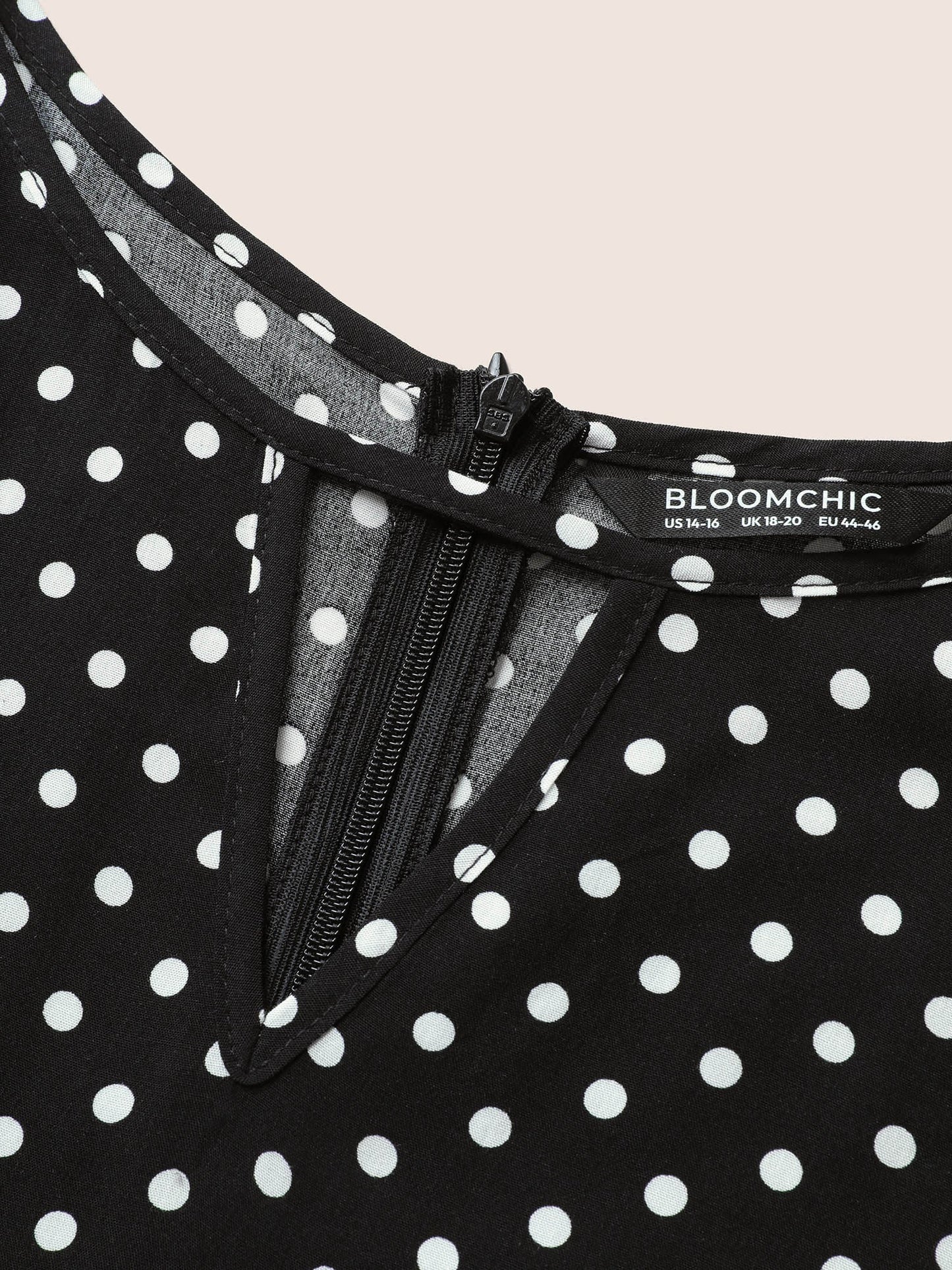 Polka Dot Cut Out Zipper Belted Jumpsuit