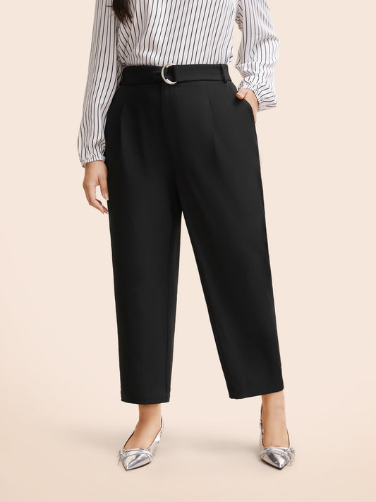 Mid Pleated Rise Belted Pants