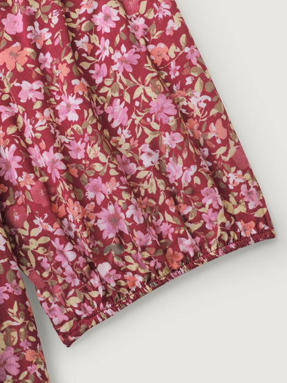 Fall Florals Gather Bust Button Maxi Dress