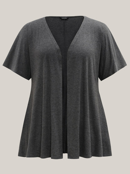 Flared Sleeve Open-Front Kimono Cardigan