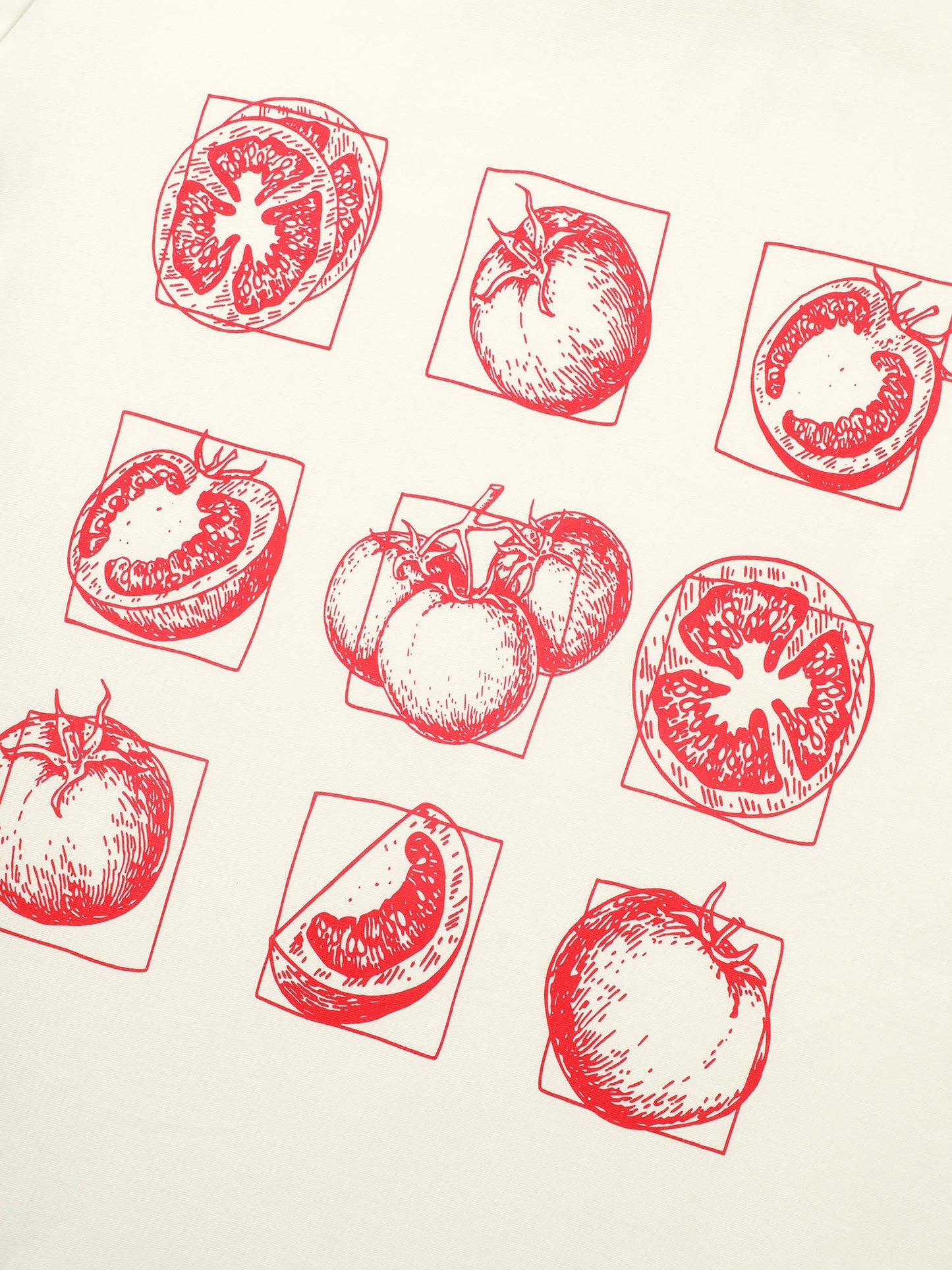 Art & Design Tomato Print Round Neck T-shirt