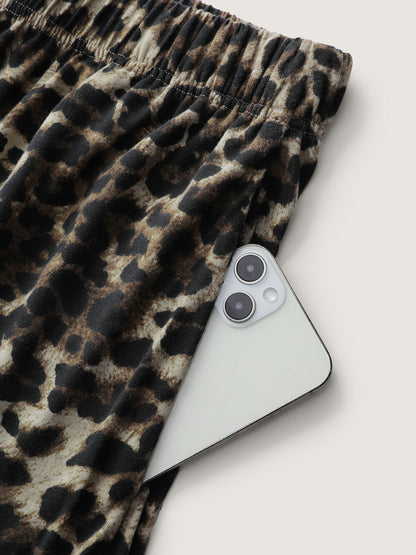 Leopard Print Contrast Lounge Set