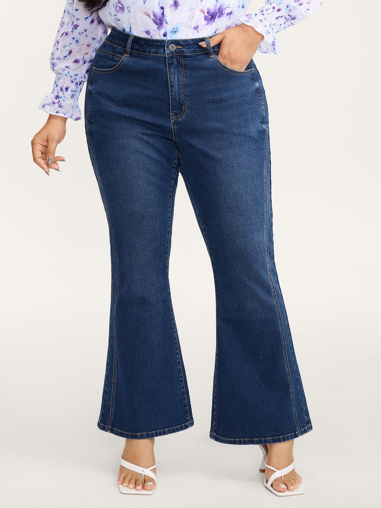 Stretchy Mid-Rise Bootcut Jeans