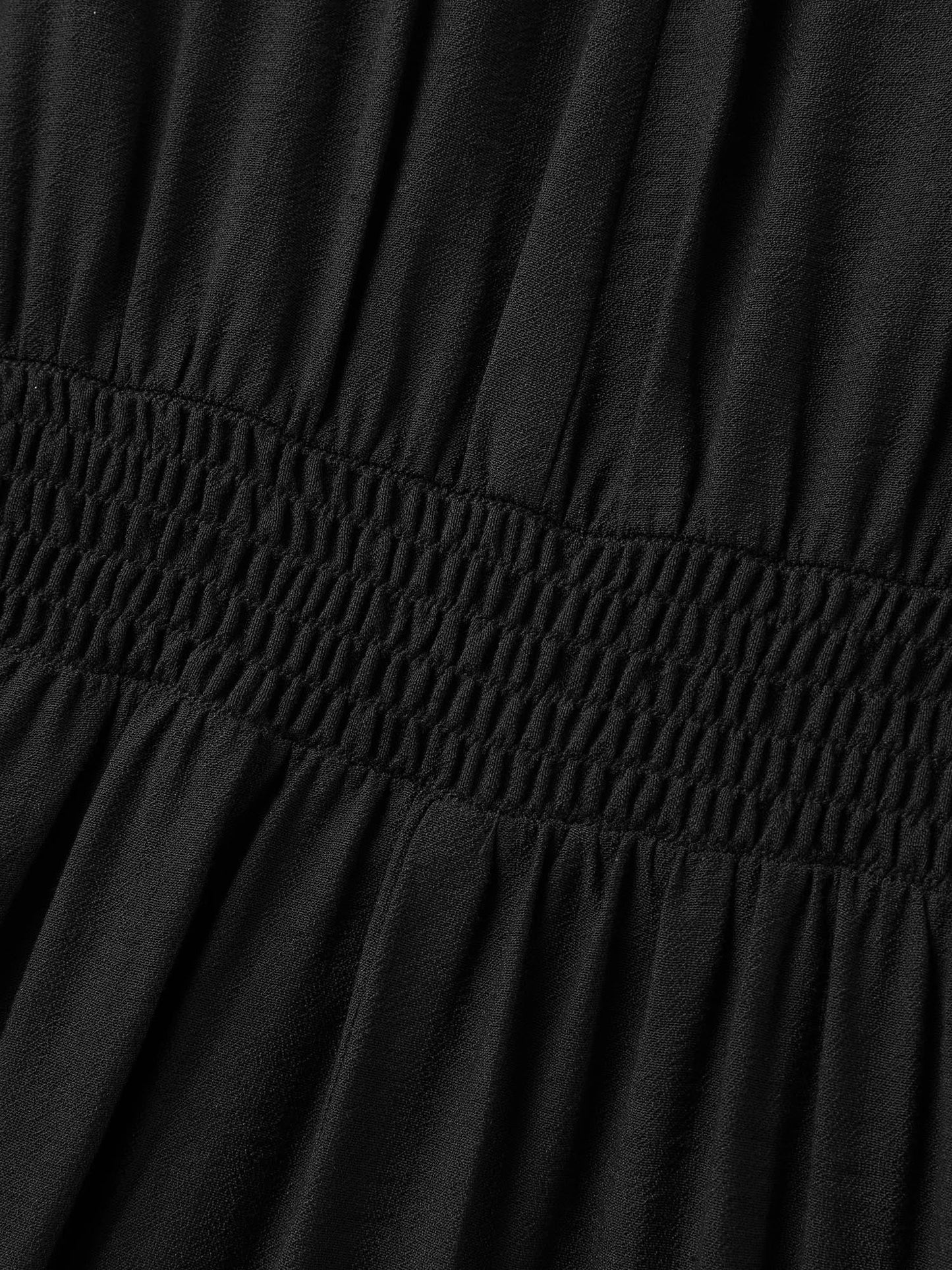 Pleated Cinched Waist Solid Midi Dress