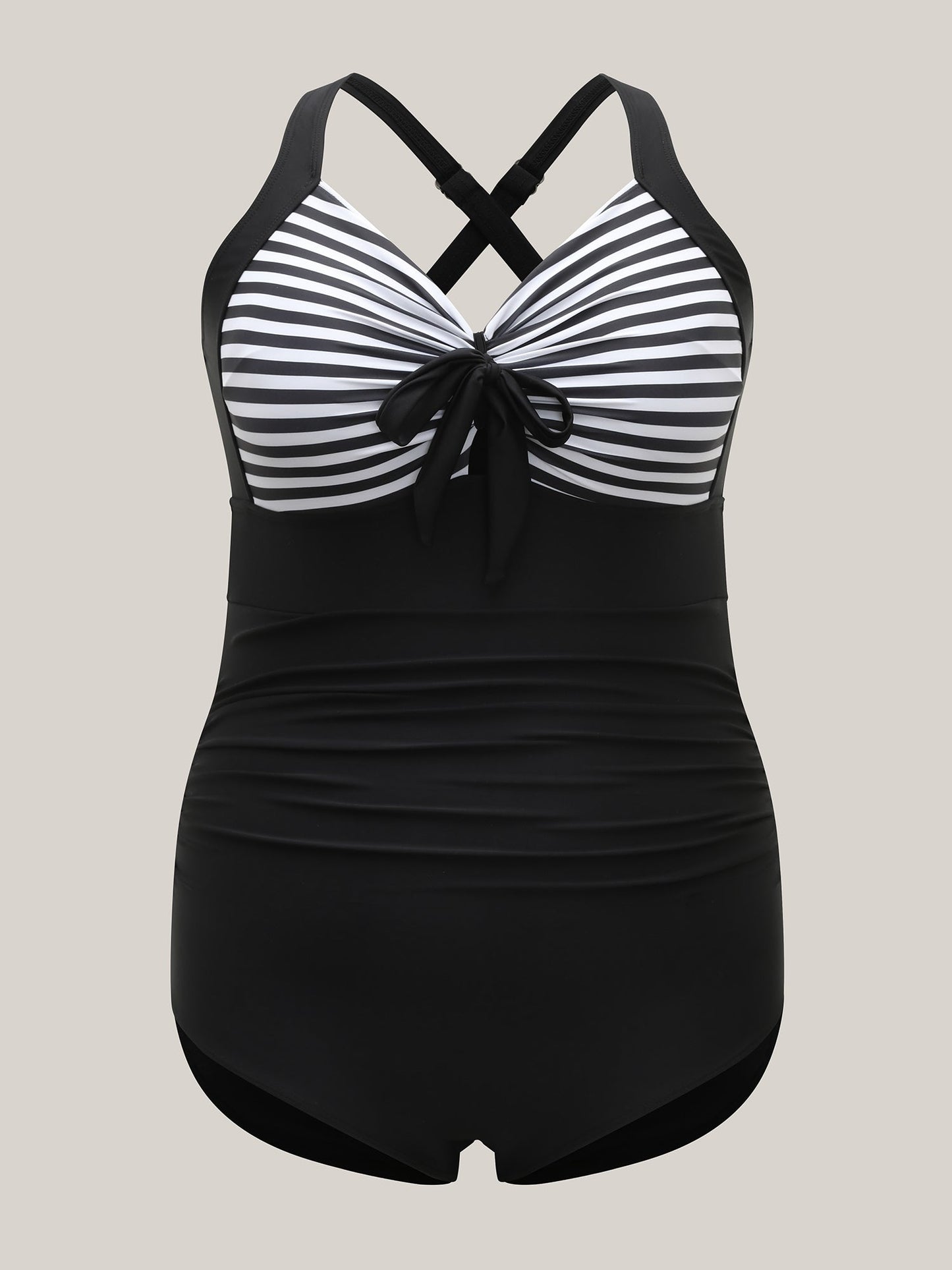Striped Adjustable Bust-Tie One-Piece Swimsuit