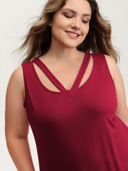 Supersoft Stretchy Cut-Out V-Neck Tank Top