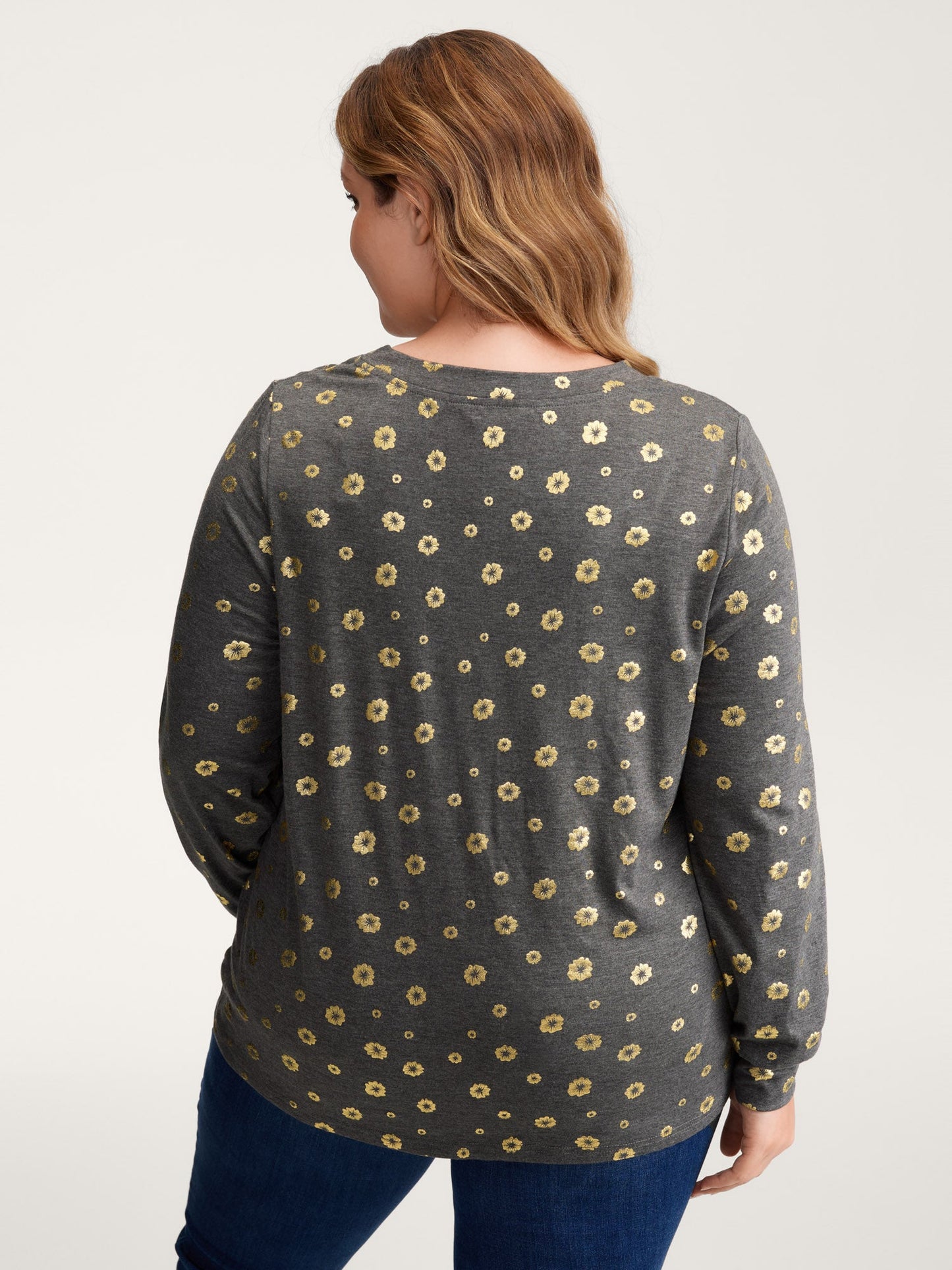 Supersoft Gold Sequin V-Neck T-Shirt