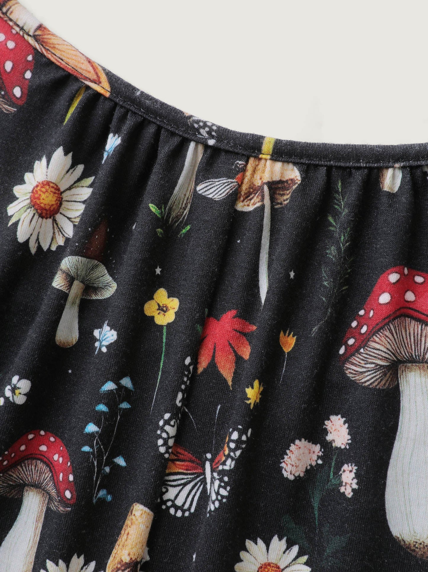 Halloween Mushroom Print Pockets Cami Jumpsuit