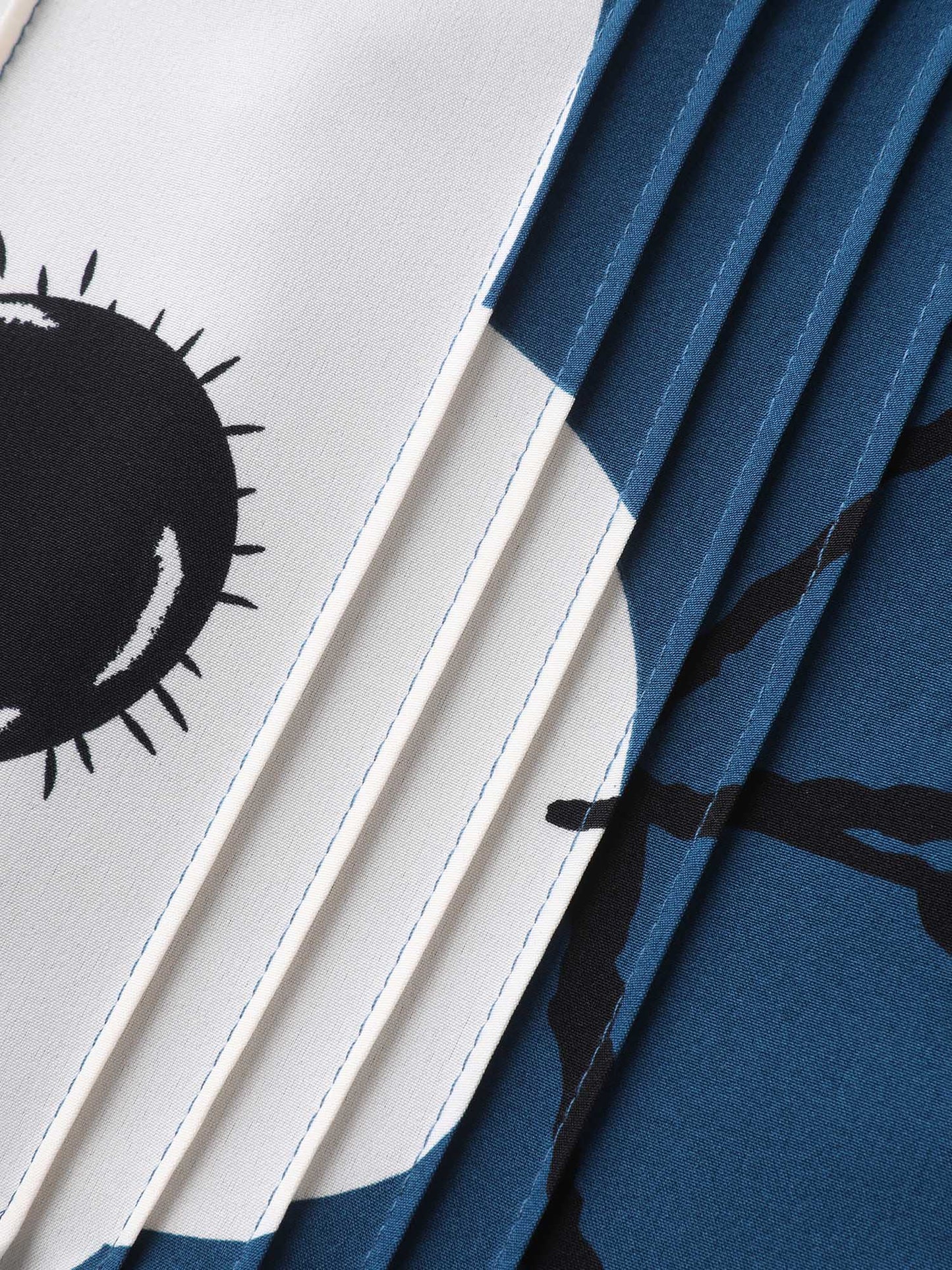 Floral Pleated Front Pockets Midi Dress