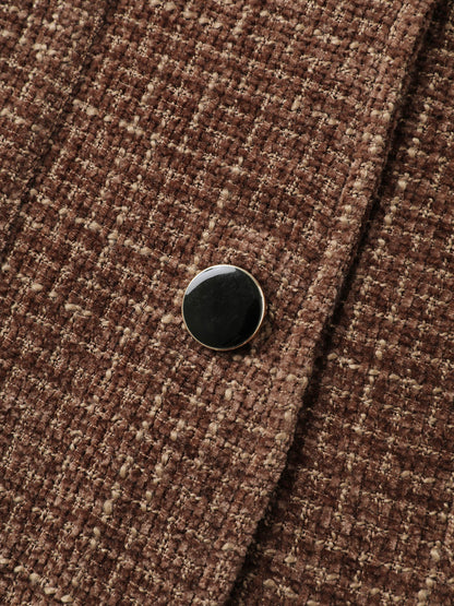 Flocked Textured Button Pockets Jacket