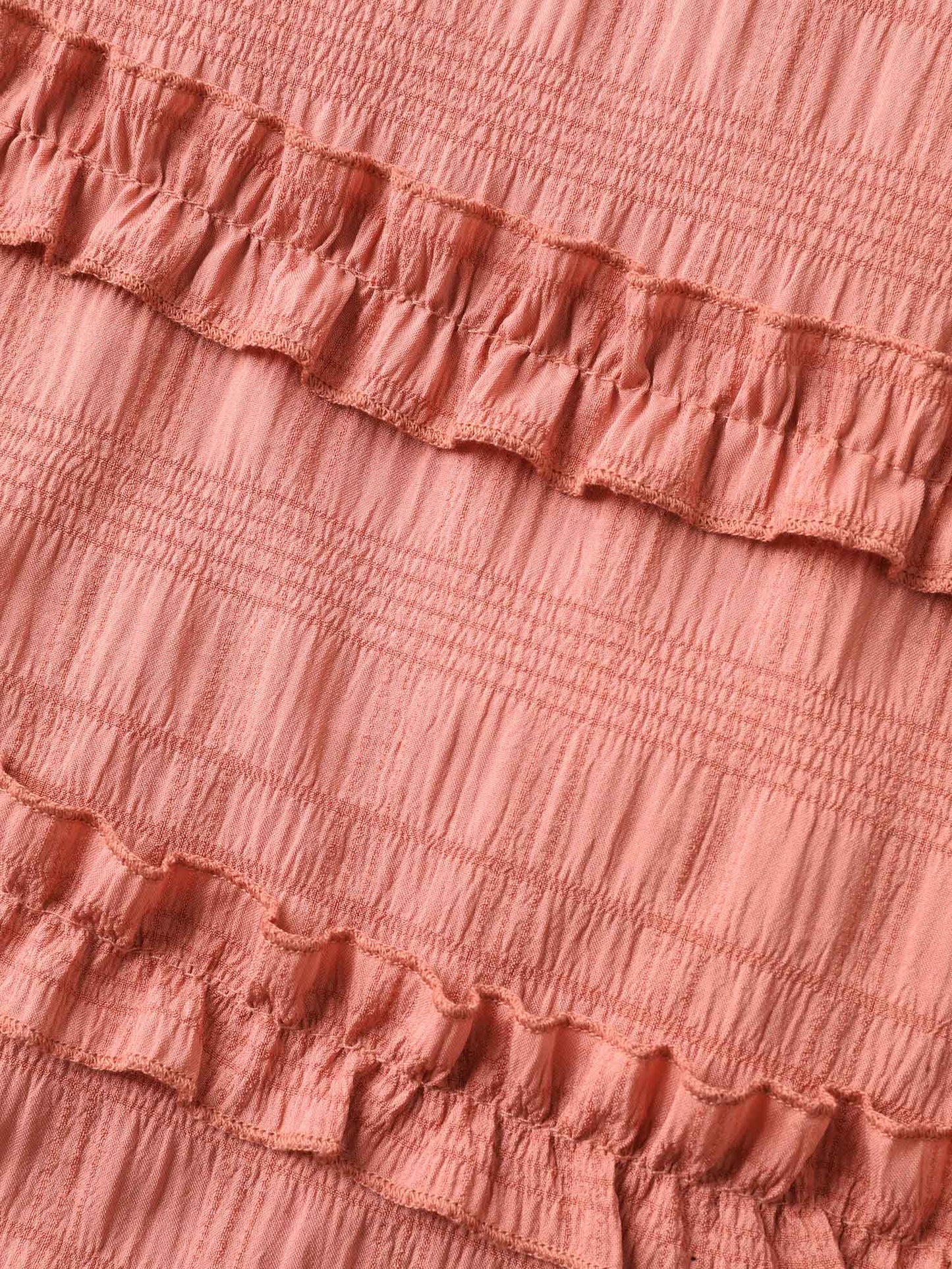 Textured Neck-Tie Layered Pockets Midi Dress