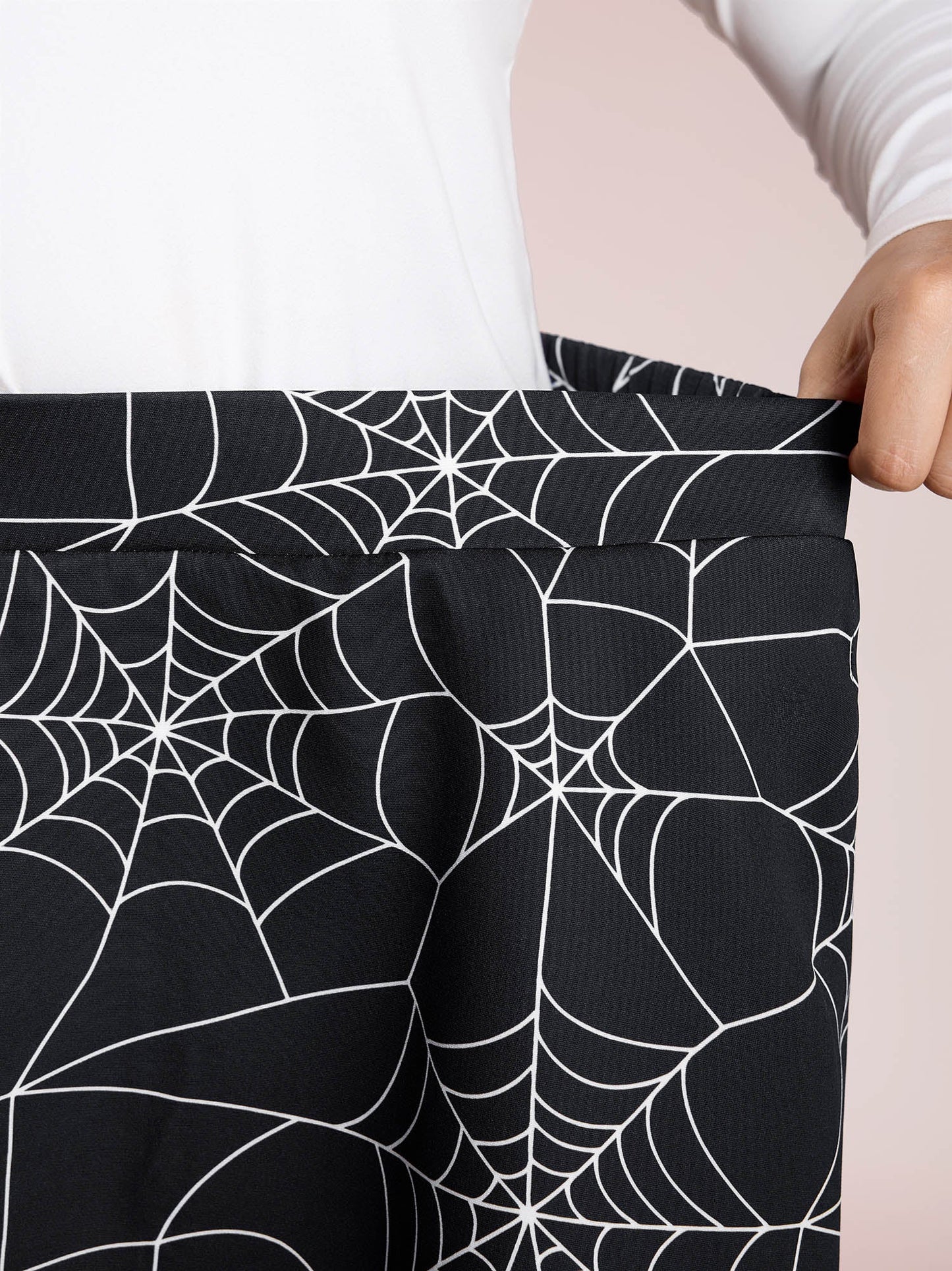 Spiderweb Halloween Print Mini Skirt